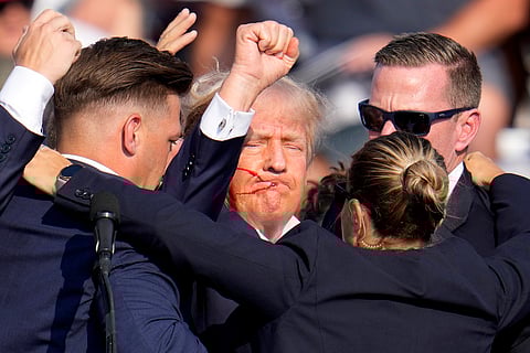 Republican presidential candidate former President Donald Trump speaks at a campaign rally, July 9, 2024.