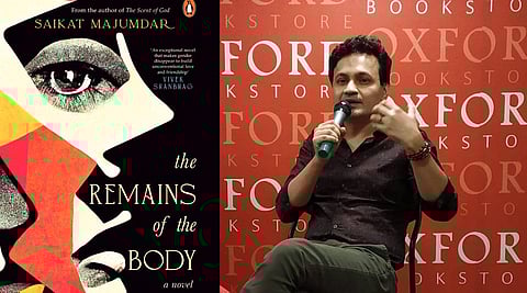 Saikat Majumdar (R) The cover of The Remains of the Body 