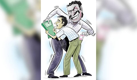 According to police, the firm has no connection with the agency conducting the German language test.