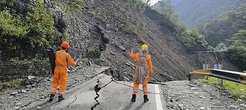 The trek route to Kedarnath suffered extensive damage as a result of a cloudburst in Junglechatti near Lincholi on Wednesday night.