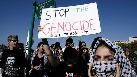 Palestinian citizens of Israel march in support of Palestinians in the Gaza Strip and those held in Israeli jails, in Umm Al-Fahm, Israel.