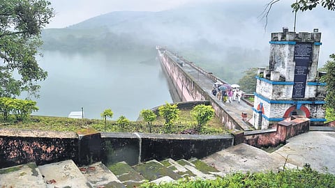 A view of the Mullaperiyar dam. 