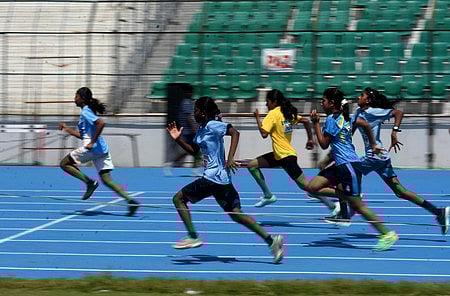 Image of athletes in a stadium used for representational purposes only.  