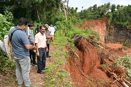 Kerala State Disaster Management authority officials visiting an idle quarry in Mangattidam panchayat. Image used for representational purpose only.