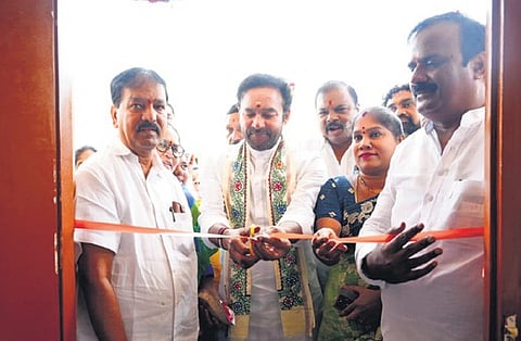 Union minister G Kishan Reddy inaugurates a community hall 
built with his MPLADS funds at Parsigutta in Secunderabad segment