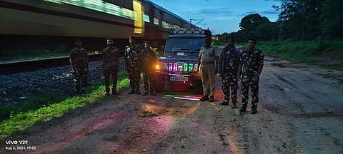 Now the Madukkarai forest range staff are using a vehicle along the railway track to prevent wild elephants from standing near the track.