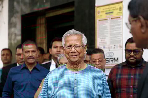 Security arrangements outside the Bangladesh High Commission, in New Delhi, Tuesday, Aug. 6, 2024. Sheikh Hasina has resigned as Bangladesh's Prime Minister after pressure from protesters who have been agitating over a special job quota bill in the country.