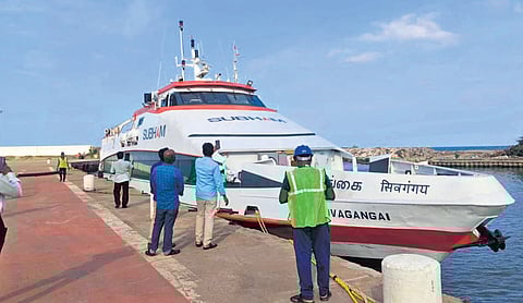 Sivagangai arrived at Nagapattinam Port on Tuesday