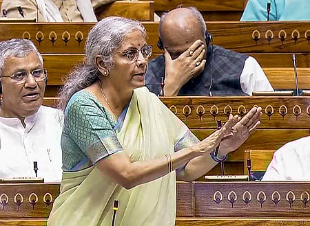 Union Finance Minister Nirmala Sitharaman speaks in the Lok Sabha