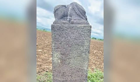 The 14th century pillar located in the Nallamala forest, bore Telugu text and it reads - dated Saka 1358, Nala, Karthika, Suddha Navami (9), Thursday - 1436 CE, October 18