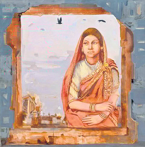 Dipali Bhattacharya created the 40-odd paintings on display over 18 months. Some sculptures celebrate womanhood. 