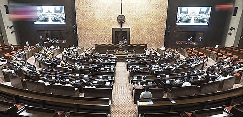 Members in the Rajya Sabha during the Monsoon session of Parliament, in New Delhi, Thursday, Aug. 8, 2024