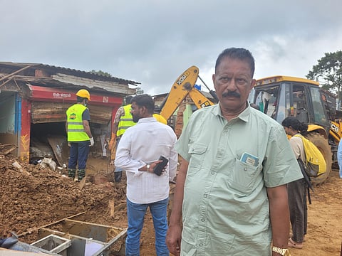 Former Vellarimala village officer George Mathew during his visit at Chooralmala in Kerala's Wayanad.