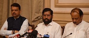 Deputy Chief Minister of Maharashtra Devendra Fadnavis, Chief Minister Eknath Shinde and Deputy CM Ajit Pawar. 