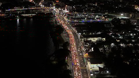 Newly inaugurated Ukkadam - Athupalam flyover in Coimbatore on Friday evening. 