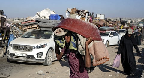 Thousands of Palestinians in eastern Khan Younis in southern Gaza were forced to flee to other areas on Thursday afternoon after the Israeli military ordered another mass evacuation.