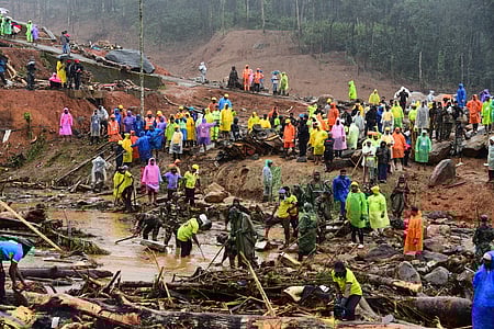 Rescue operation at Mundakkai during landslides 