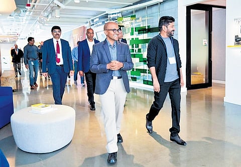 Chief Minister A Revanth Reddy visits the headquarters of Google Inc at Mountain View, California