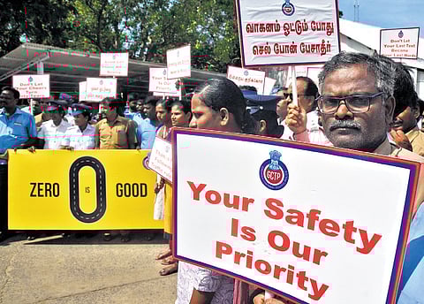 Additional Commissioner R Sudhakar inaugurated the ‘Zero Accident Day’ campaign last week. Helmets were distributed to school children on Saturday 