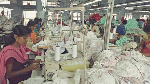Workers in a knitwear factory in Tiruppur used for representational purposes only