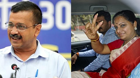 Delhi Chief Minister Arvind Kejriwal, BRS leader K Kavitha 