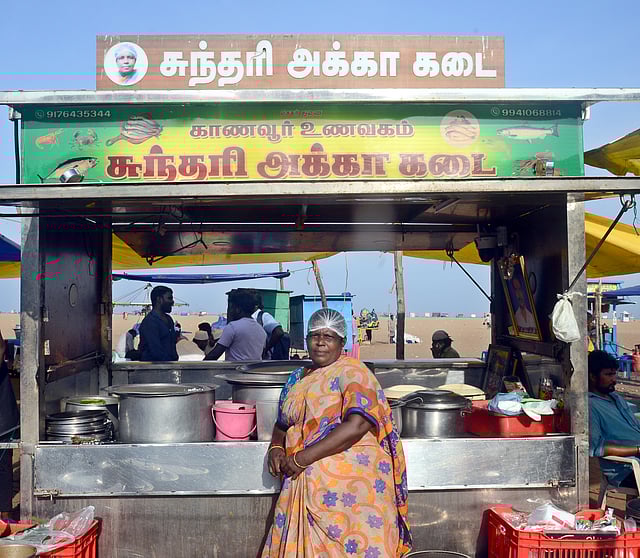 Sundari Akka Kadai at Marina Beach.