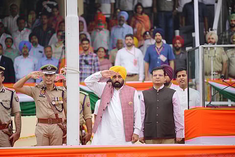 Punjab CM  Bhagwat Mann during the Independence Day state function. 
