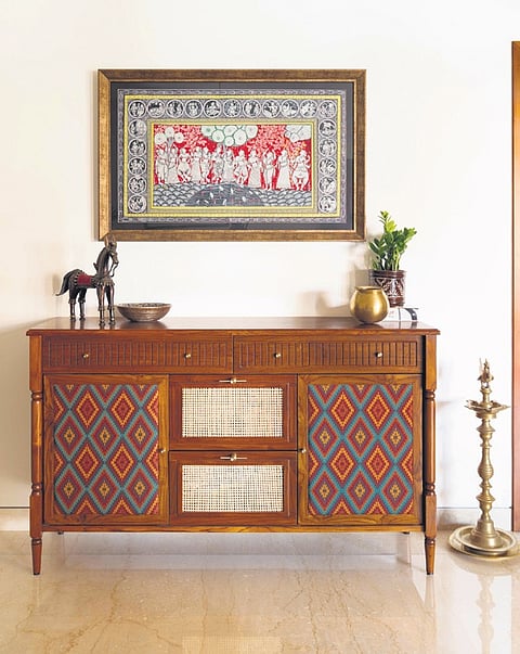 Featuring largely minimalistic pieces, it showcases diverse cultural themes intertwined with elements of heritage furniture. 