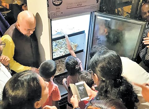 Meals being dispensed from WeCare Food ATM