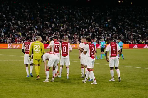Ajax FC players before the penalty shootout in the match against Greek side Panathinaikos.