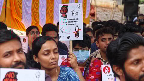 Resident doctors from JIPMER protest the rape and murder of a young medic from Kolkata.