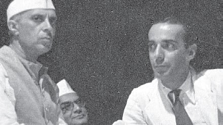 Jawaharlal Nehru with Minoo Masani, 1945. 
