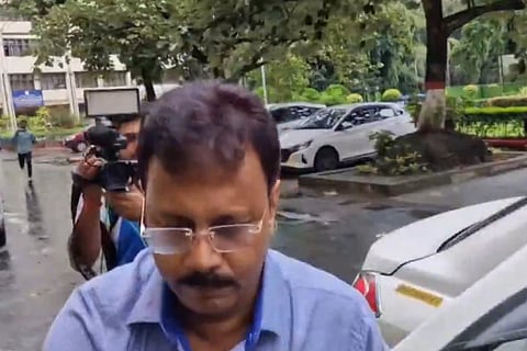 Former RG Kar Hospital principal Sandip Ghosh reaches CBI office to be questioned in the case of the rape and murder of a trainee doctor, in Kolkata, Monday, Aug. 19, 2024. 