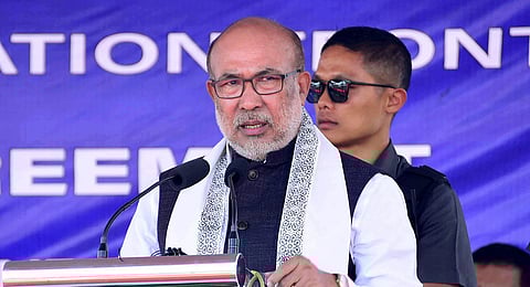 Manipur Chief Minister N. Biren Singh speaks during an interview with PTI, in Imphal, Thursday, Aug 29, 2024.