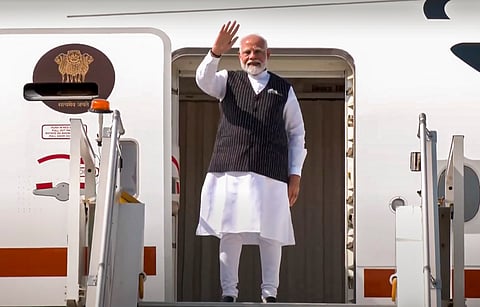 Prime Minister Narendra Modi emplanes for Poland