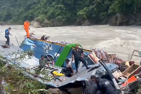 The bus from Gorakhpur was heading toward the capital Kathmandu from the resort town of Pokhara when it drove off the highway 