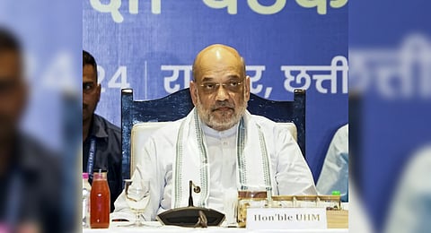 Union Home Minister Amit Shah during a meeting of the Inter-State Coordination Committee of Naxal-affected States.