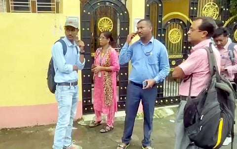 CBI officials outside the residence of former principal of RG Kar Medical College Sandip Ghosh, in Kolkata, Sunday, Aug. 25, 2024. 