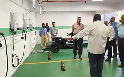The EV charging station at C-DAC Thiruvananthapuram, Technopark Campus