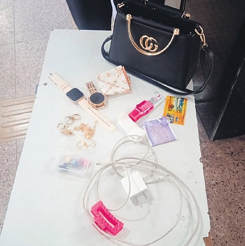 A bag with valuables found near the baggage scanner at Yeshwanthpur Metro station