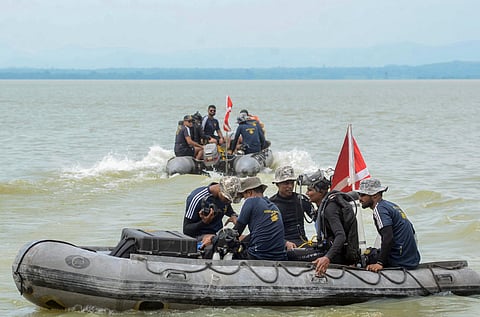 File Photo - Indian Navy personnel conduct a search operation to trace missing trainer aircraft and both pilots near the Chandil Dam in Seraikela-Kharswan district, Thursday, Aug. 22, 2024. A two-seater trainer aircraft went missing on Tuesday after it took-off from Jamshedpur. 