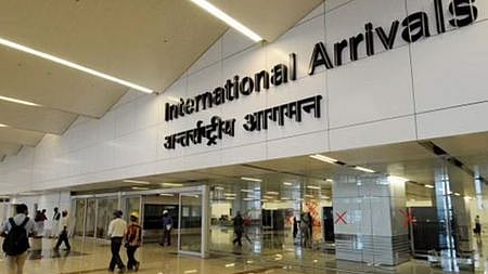 Delhi airport.