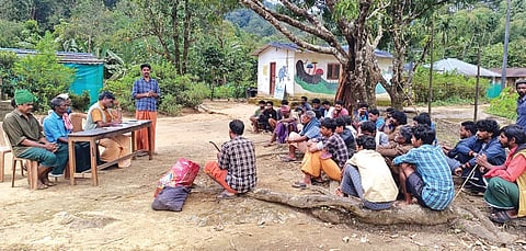 The area committee meeting held by the Muthuvan Adivasi Samudhaya Sangham at Edamalakkudy, Idukki, on Sunday