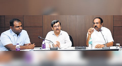 Thangam Thennarasu during the north-east monsoon preparedness review meeting