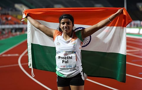 Indian athlete Preethi Pal won the bronze in the women's T35 100m event.