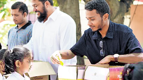 Dushyant Dubbey with volunteers of the St Broseph Army at a social service event