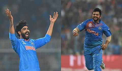 Ravindra Jadeja (left), Suresh Raina