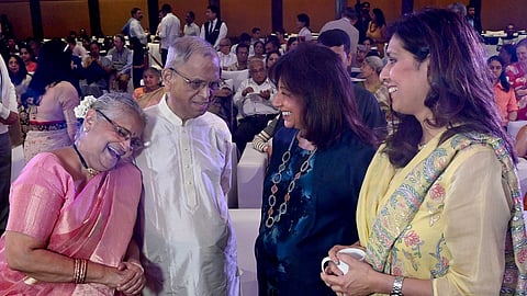 (From left) Sudha Murty, NR Narayana Murthy, Kiran Mazumdar-Shaw, and Geetanjali Kirloskar