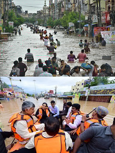 IN PICS | Rains throw life out of gear in Andhra and Telangana