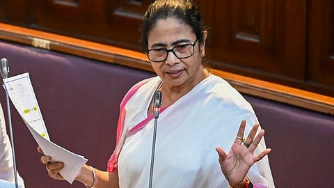 West Bengal Chief Minister Mamata Banerjee speaks during a session of the state Legislative Assembly, in Kolkata, Tuesday, Sept. 3, 2024. 